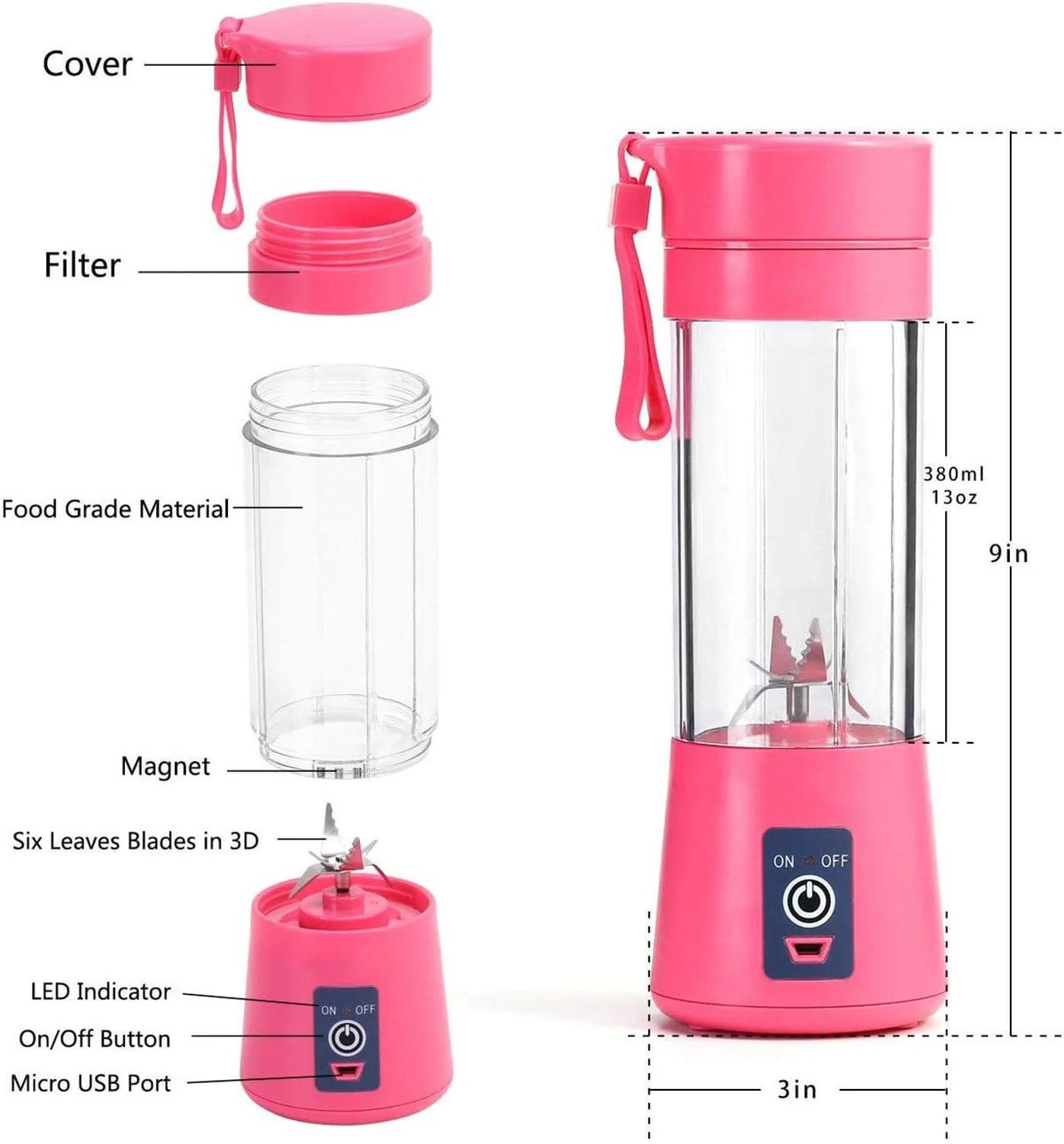 Portable juicer blender